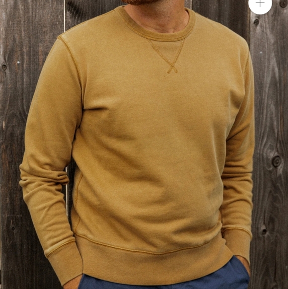 Sunspel Men's Camel Crewneck Sweater